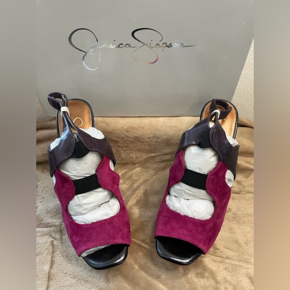 Jessica Simpson Orange/Pink/Purple Suede Heels